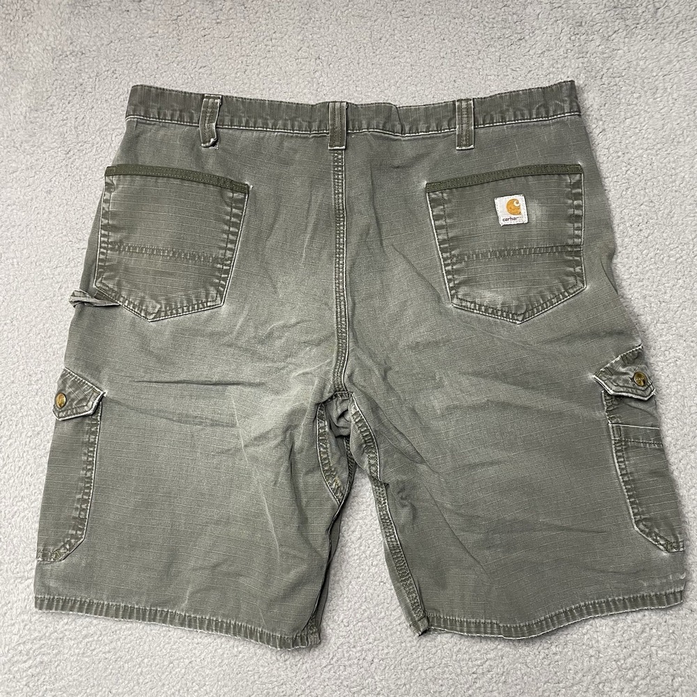 Carhartt Olive Gray Canvas Utility Shorts B357 Mos Mens Size 40 Green Cotton - Picture 8 of 10